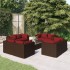 Set muebles de jardín 9 piezas y cojines ratán sintético