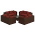 Set muebles de jardín 9 piezas y cojines ratán sintético