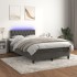 Cama box spring colchón y LED terciopelo gris oscuro 120x190