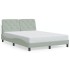 Estructura cama con luces LED terciopelo gris claro 120x200