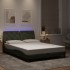 Estructura cama con luces LED terciopelo gris claro 120x200