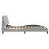 Estructura cama con luces LED terciopelo gris claro 120x200