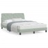 Estructura cama con luces LED terciopelo gris claro 140x200