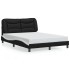 Estructura cama con LED cuero sintético negro blanco 120x200