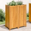 Jardinera con forro madera maciza de acacia 84x42x100 cm