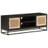 Mueble de TV madera maciza de mango y hierro negro 110x30x40