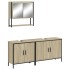 Set de muebles de baño 3 pzas madera contrachapada roble