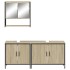 Set de muebles de baño 3 pzas madera contrachapada roble