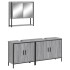 Set de muebles de baño 3 pzas madera contrachapada gris