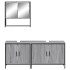 Set de muebles de baño 3 pzas madera contrachapada gris