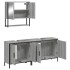 Set de muebles de baño 3 pzas madera contrachapada gris