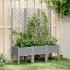 Jardinera con enrejado PP gris claro 120x40x142