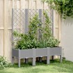 Jardinera con enrejado PP gris claro 120x40x142 cm