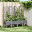 Jardinera con enrejado PP gris 160x40x142 cm