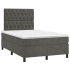 Cama box spring con colchón terciopelo gris oscuro 120x190