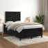 Cama box spring con colchón terciopelo negro 120x190