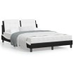 Estructura cama cabecero cuero sintético negro blanco 140x200cm