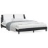 Estructura cama cabecero cuero sintético negro blanco