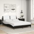 Cama con colchón cuero sintético negro y blanco 140x190