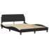 Cama con colchón cuero sintético negro y blanco 140x190