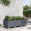 Jardinera con ruedas PP gris 150x80x54 cm