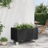 Jardinera con ruedas PP negro 80x50x54