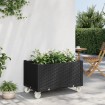 Jardinera con ruedas PP negro 80x50x54 cm