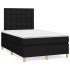 Cama box spring con colchón y luces LED tela negro 120x190