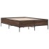 Estructura cama madera ingeniería metal marrón roble 140x200