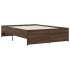 Estructura cama madera ingeniería metal marrón roble 135x190