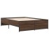 Estructura cama madera ingeniería metal marrón roble 135x190