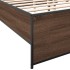 Estructura cama madera ingeniería metal marrón roble 135x190