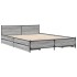 Cama con cajones madera de ingeniería gris Sonoma 135x190