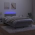 Cama box spring colchón y LED terciopelo gris claro 120x190