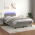 Cama box spring colchón y LED terciopelo gris claro 120x190