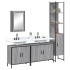 Set de muebles de baño 4 pzas madera contrachapada gris