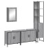 Set de muebles de baño 4 pzas madera contrachapada gris