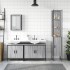 Set de muebles de baño 4 pzas madera contrachapada gris