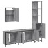 Set de muebles de baño 4 pzas madera contrachapada gris