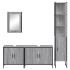 Set de muebles de baño 4 pzas madera contrachapada gris