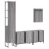 Set de muebles de baño 4 pzas madera contrachapada gris