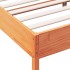 Estructura cama con cabecero madera pino marrón cera 135x190