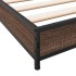 Estructura cama madera ingeniería metal marrón roble 135x190