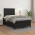 Cama box spring con colchón cuero sintético negro 120x190