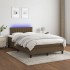 Cama box spring con colchón y LED tela marrón oscuro 120x190