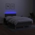 Cama box spring con colchón y LED tela marrón oscuro 120x190