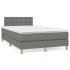 Cama box spring con colchón tela gris oscuro 120x190