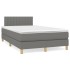 Cama box spring con colchón tela gris oscuro 120x190