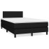 Cama box spring con colchón tela negro 120x190