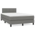 Cama box spring con colchón tela gris oscuro 120x190